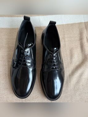 The Kooples Men's Black leather Derbies Lace-Up Dress Shoes Sz US 10-EU 43